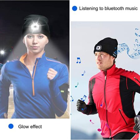 Bluetooth Beanie Hat with Light & Headphones